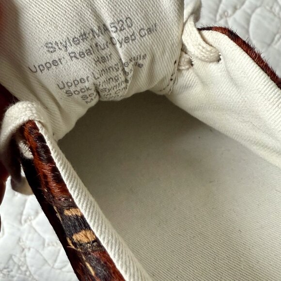 Madewell Sidewalk Low-Top Sneakers in Painted Leopard Colorblock Calf Hair NWT - Picture 6 of 7